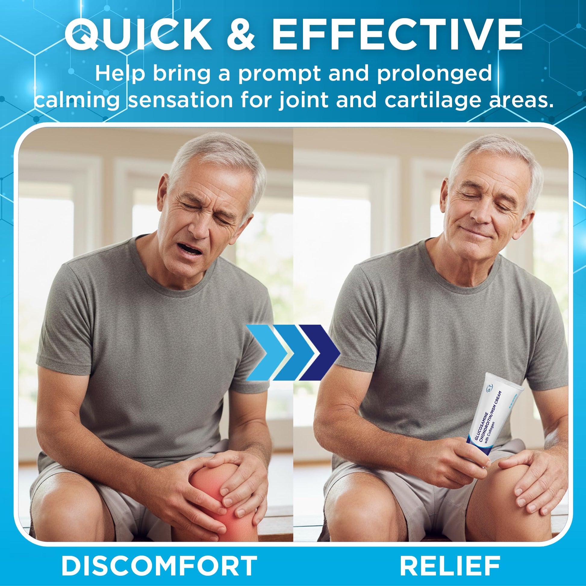 Dr. T Glucosamine Chondroitin Cream - Premium Formula with MSM and Collagen for Joint and Muscle Discomfort - Maintains Joint Strength, Flexibility & Muscle Mobility - 4.23 oz / 120g (1 Pack) Dr. TBuy Supplements Australia