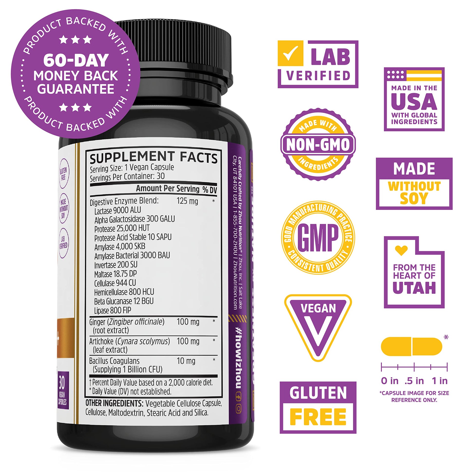 Zhou Nutrition Bloat Blast+ Digestive Enzymes with Probiotics, Bloating Relief for Women Zhou NutritionBuy Supplements Australia