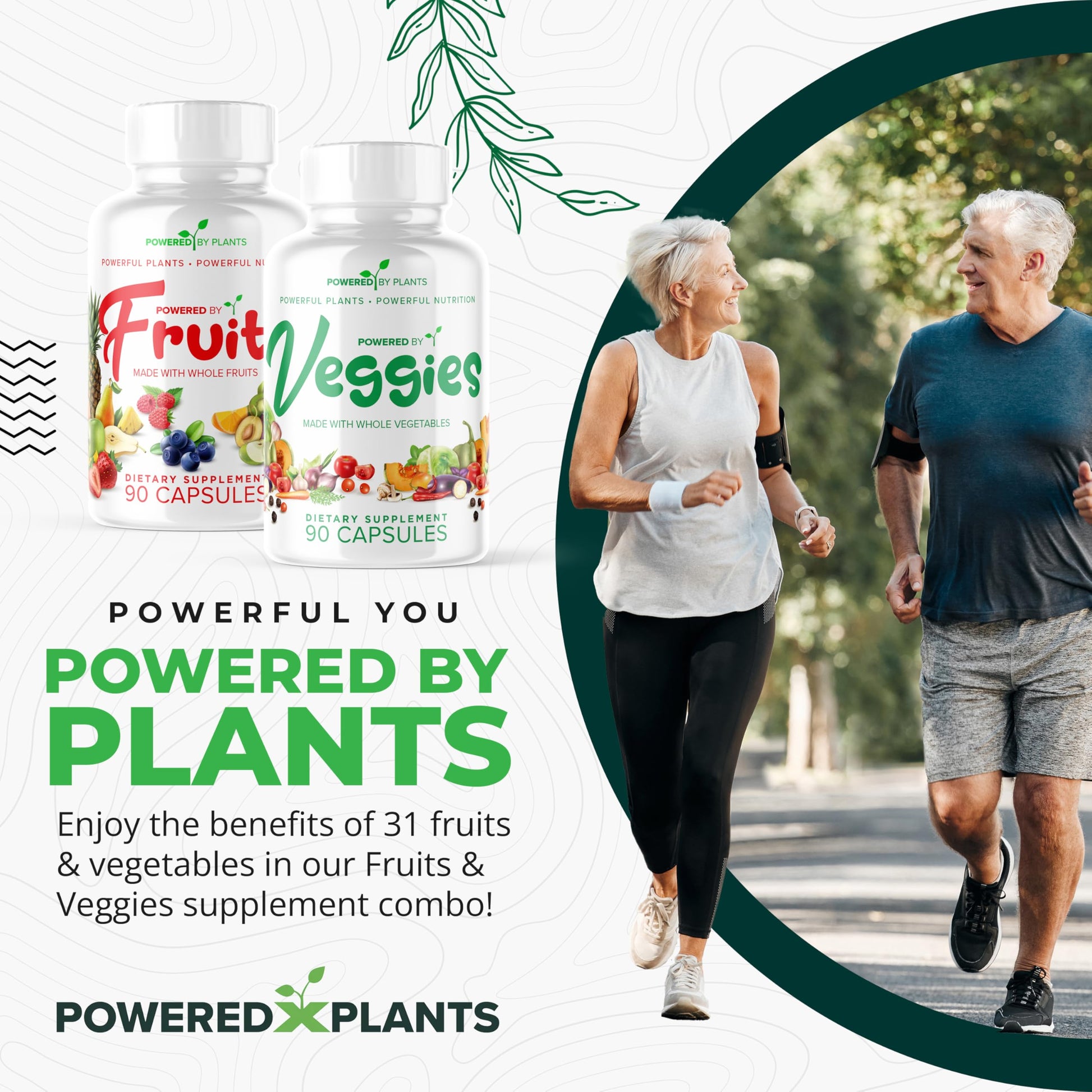 Daily Fruits and Veggies Supplement - 180 Capsules for 30 Days, Non GMO & Gluten Free Superfood with Natural Vitamins - Powered by Plants, 2-Pack POWERED X PLANTSBuy Supplements Australia