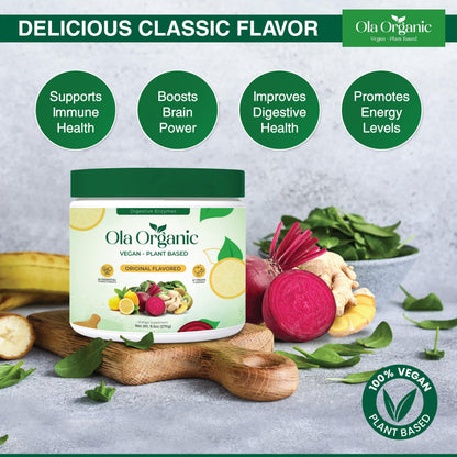 Ola Organic Greens Superfood Powder – Blend of 11 Cruciferous Vegetables with Phytonutrients – Supports Energy, & Immune Health Support – Non-GMO Vegetable Supplement (270g Jar) Ola OrganicBuy Supplements Australia
