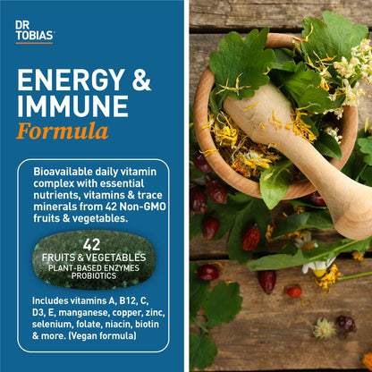 Dr. Tobias Adult Multivitamin for Women & Men, Immune Supporting Vitamins from 42 Fruits, Vegetables, Plus Probiotics, Vegan Multivitamins Dr. TobiasBuy Supplements Australia