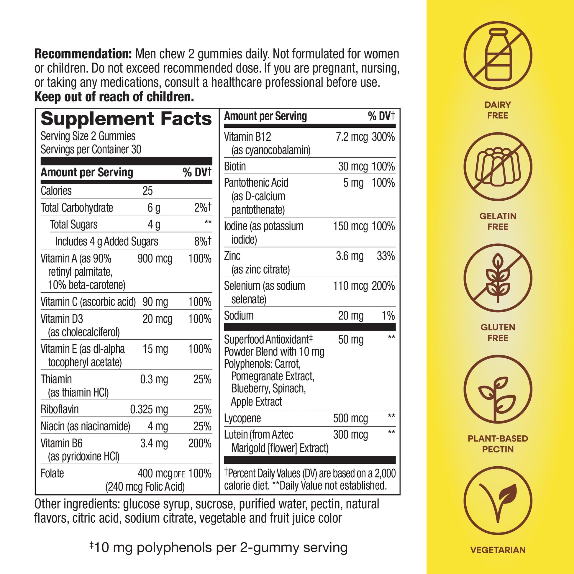 Nature's Way Alive! Men’s 50+ Daily Gummy Multivitamins, Supports Healthy Brain, Eyes, Heart*, B-Vitamins Nature's WayBuy Supplements Australia