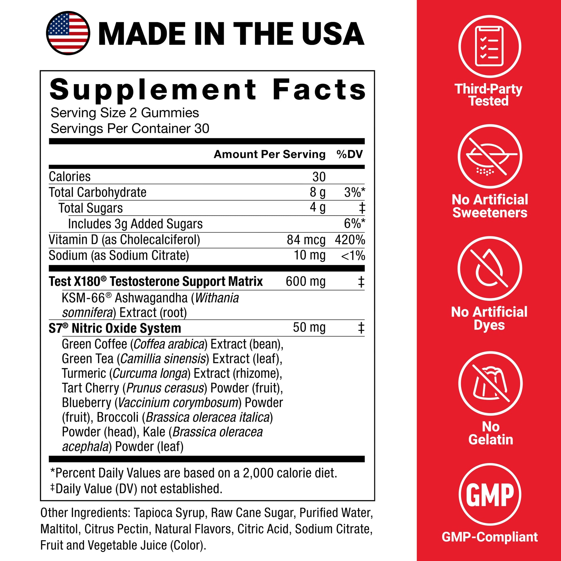 Force Factor Test X180 Max Gummies, Testosterone Booster Supplement for Men, with KSM-66 Ashwagandha to Support T Levels, Strength & Vitality, Mixed Berry, 60 Gummies Force FactorBuy Supplements Australia