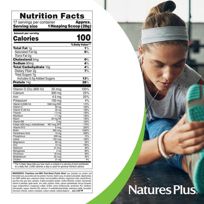 NaturesPlus SPIRU-TEIN, Chocolate - 1.05 lb - Plant-Based Protein Shake - Non-GMO, Vegetarian, Gluten Free - 17 Total Servings NaturesPlusBuy Supplements Australia