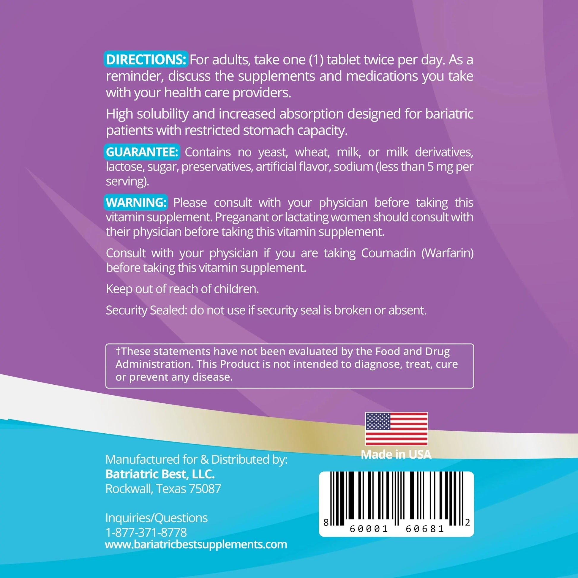 High A D E K Bariatric Multivitamin for Post DS/SADI Surgery, 25 Essential Nutrients for Post-Weight Loss Surgery, 180 Tablets Bariatric Best SupplementsBuy Supplements Australia