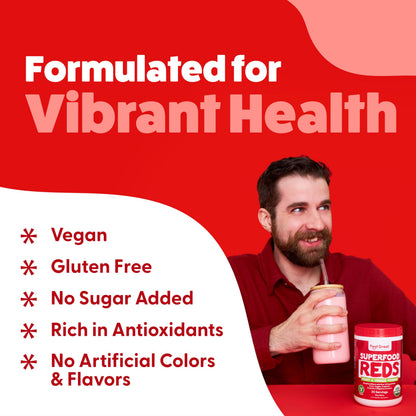 Feel Great Organic Superfood Reds Powder Packed with Beet Root Powder | Digestive Support Including Bloating Relief | Fruit and Veggie Polyphenols Supplement. The Feel Great Vitamin CompanyBuy Supplements Australia