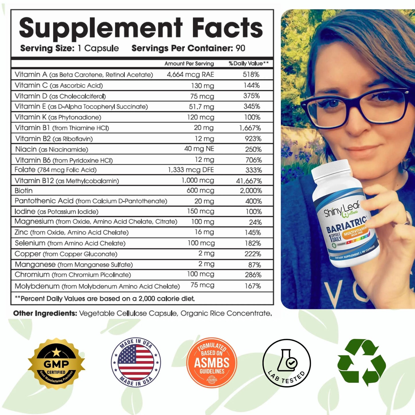 Bariatric Multivitamin Iron-Free One Capsule Per Day and CoQ10 100mg Supplement for Brain Health and Energy Management for Women and Men Shiny LeafBuy Supplements Australia