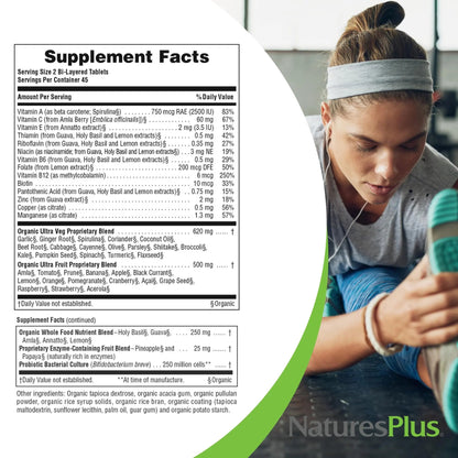 NaturesPlus Ultra Juice Multivitamin - 90 Bi-Layered Tablets - Whole Food Supplement with Fruits, Vegetables & Probiotics NaturesPlusBuy Supplements Australia