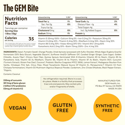 GEM Daily Superfood and Energy Support for Women & Men, Natural Whole Foods with Essential 20+ Whole-Food Vitamins, Minerals GEM
