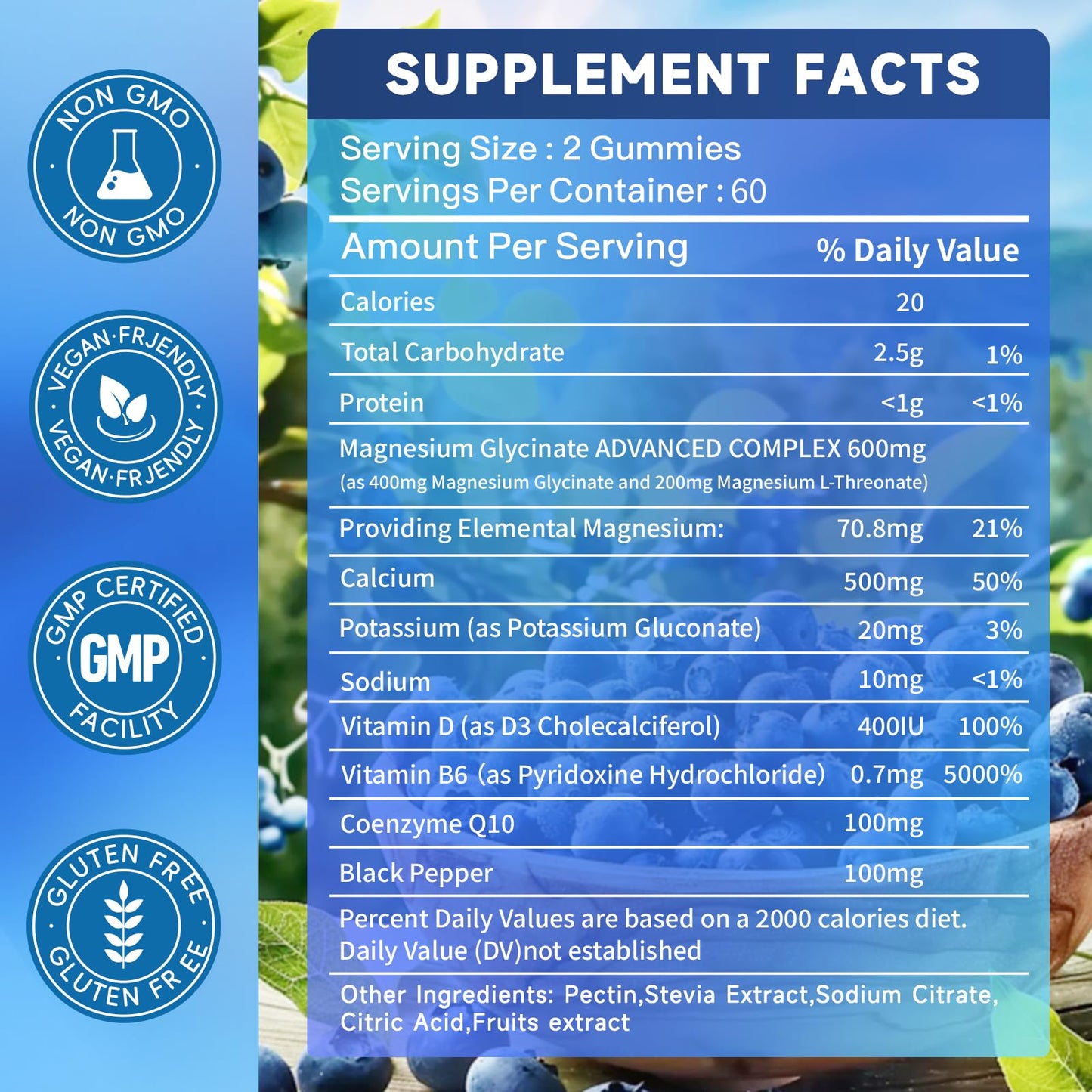 Nedtol Magnesium Glycinate Gummies 600mg, Sugar Free Magnesium Potassium Supplement for Adults with Magnesium L-Threonate, Vitamin D, B6,and CoQ10 for Sleep, Body Support and Relaxation,120 Count NedtolBuy Supplements Australia