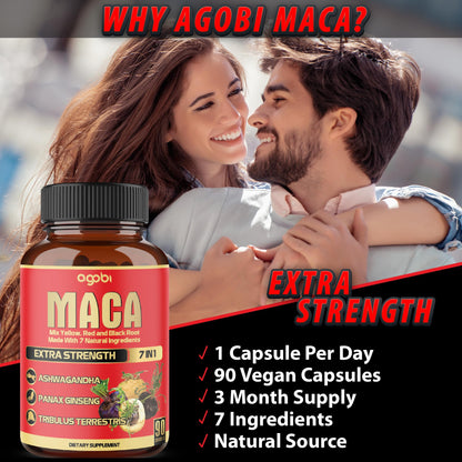 Maca Root Capsules - Supports Natural Health - Energy - Performance & Mood Supplement - Enhanced Blood Flow 3-Month Supply agobiBuy Supplements Australia