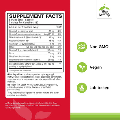 Terry Naturally Sucontral D - B-Complex & Folate Supplement - Carbohydrate Metabolism Support - Vitamin & Mineral Supplement with Zinc & Chromium - 120 Capsules (Pack of 2) Terry NaturallyBuy Supplements Australia