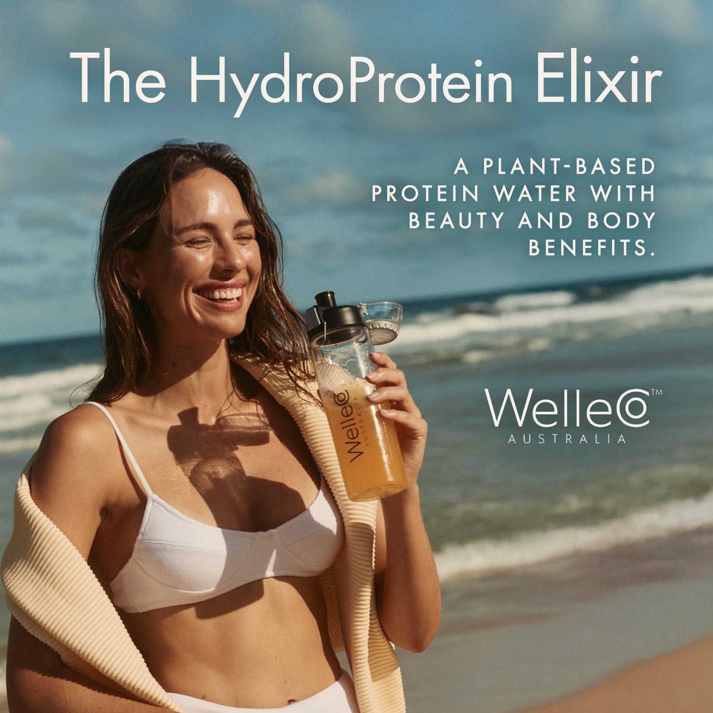 WelleCo HydroProtein Elixir, Potassium Electrolyte Powder with 15g Vegan Protein for Energy, Healthy Hair, Skin & Nails, Easy to Digest Powdered Electrolytes, Passionfruit, 9.5oz Jar WelleCoBuy Supplements Australia