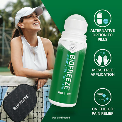 Biofreeze Roll-On Pain-Relieving Gel 3 FL OZ, Colorless Topical Pain Reliever For Muscles And Joints From Arthritis, Backache, Strains, Bruises, & Sprains BiofreezeBuy Supplements Australia