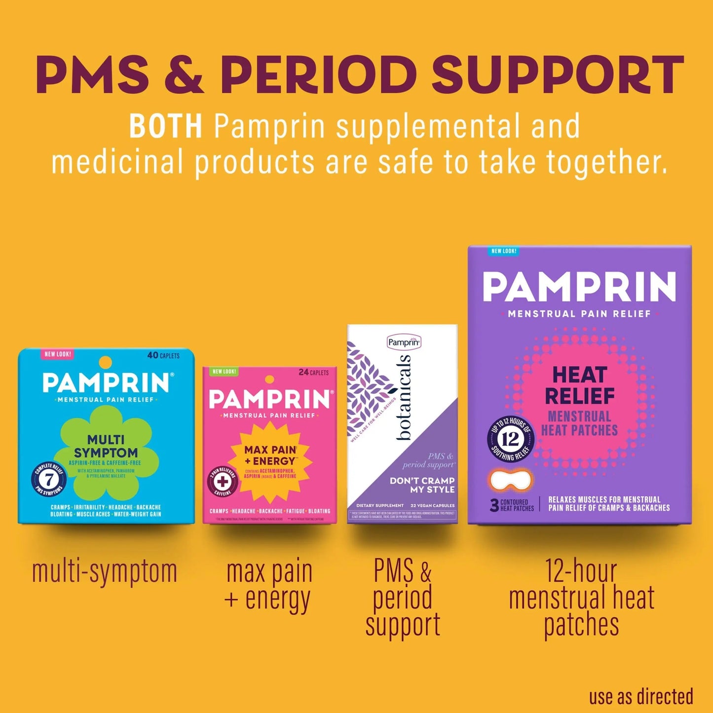 Pamprin Maximum Strength Max Pain and Energy Formula, Menstrual Period Symptoms Relief for Cramps, Bloating and Fatigue, 24 Caplets PamprinBuy Supplements Australia