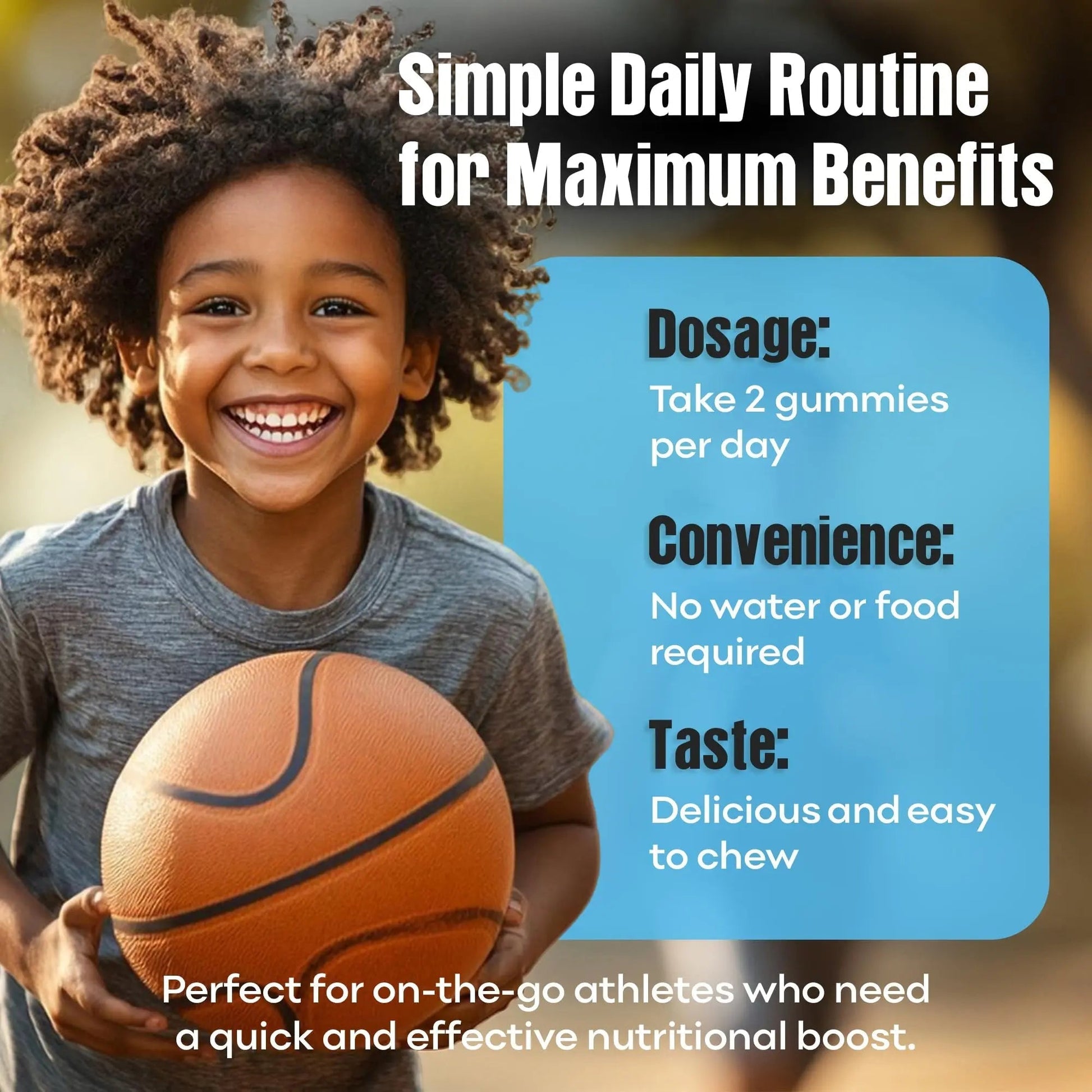 Youth Athletic Gummies – Kids Multivitamin Gummies with Essential Nutrients, Immune & Energy Support, Vegan & Gelatin-Free IMPACT