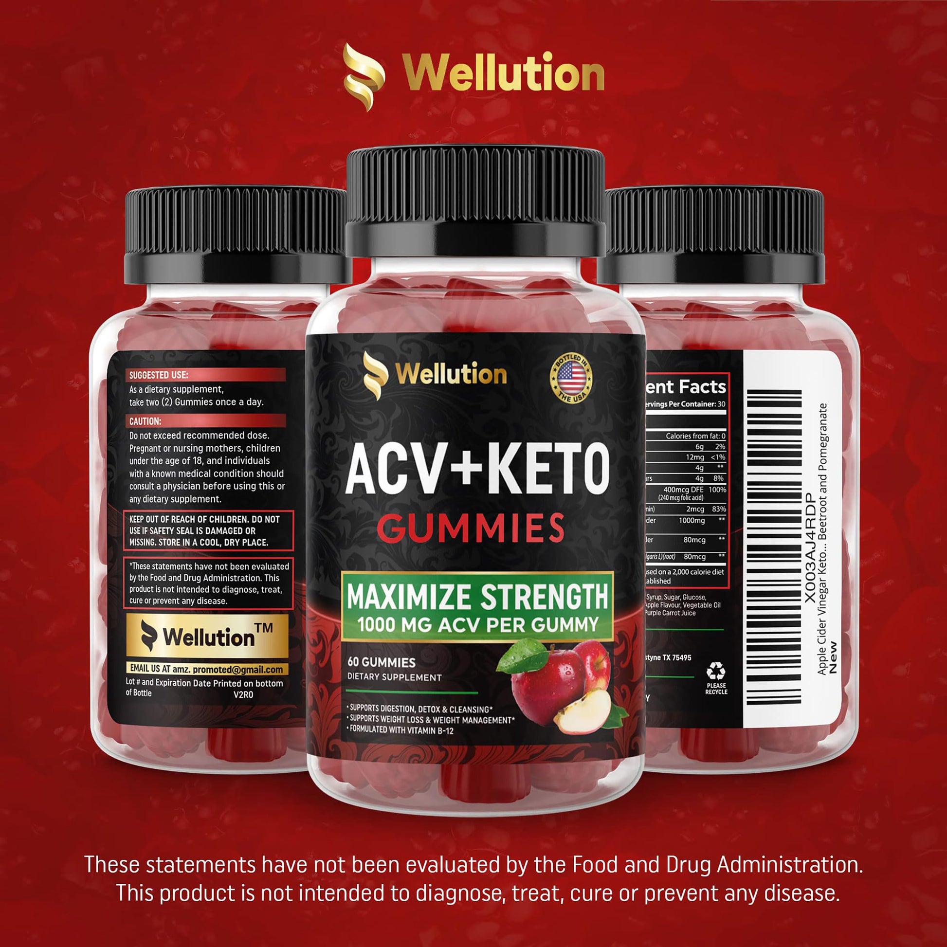 WELLUTION (2 Pack Gummies Apple Cider Vinegar - Formulated to Support Healthy Weight WELLUTIONBuy Supplements Australia