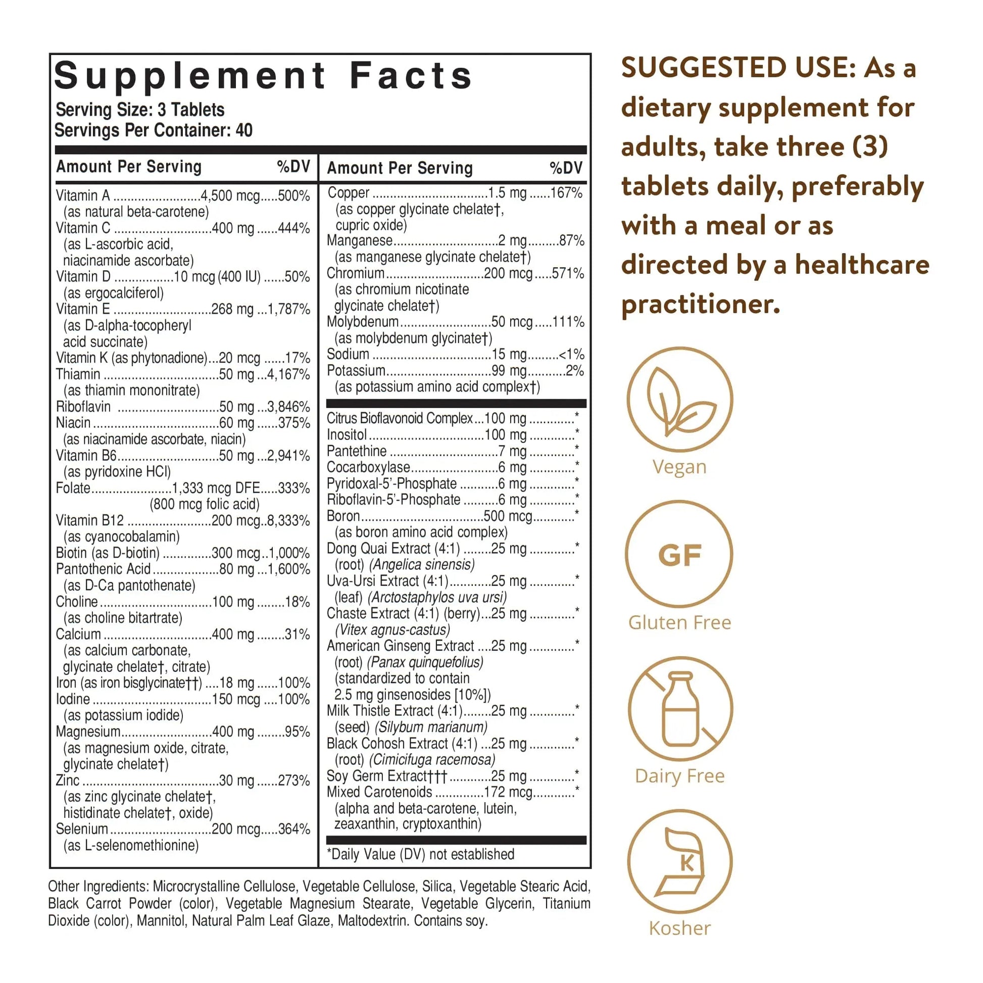 Solgar Female Multiple, 120 Tablets - Multivitamin, Mineral & Herbal Formula for Women - Advanced Phytonutrient SolgarBuy Supplements Australia