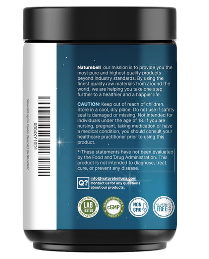 Glycine Powder, 300 Servings (2 lb) – 3,000 mg Free-Form Glycine Per Serving – Unflavored Pure Powder – Non-GMO, cGMP Manufactured NatureBellBuy Supplements Australia