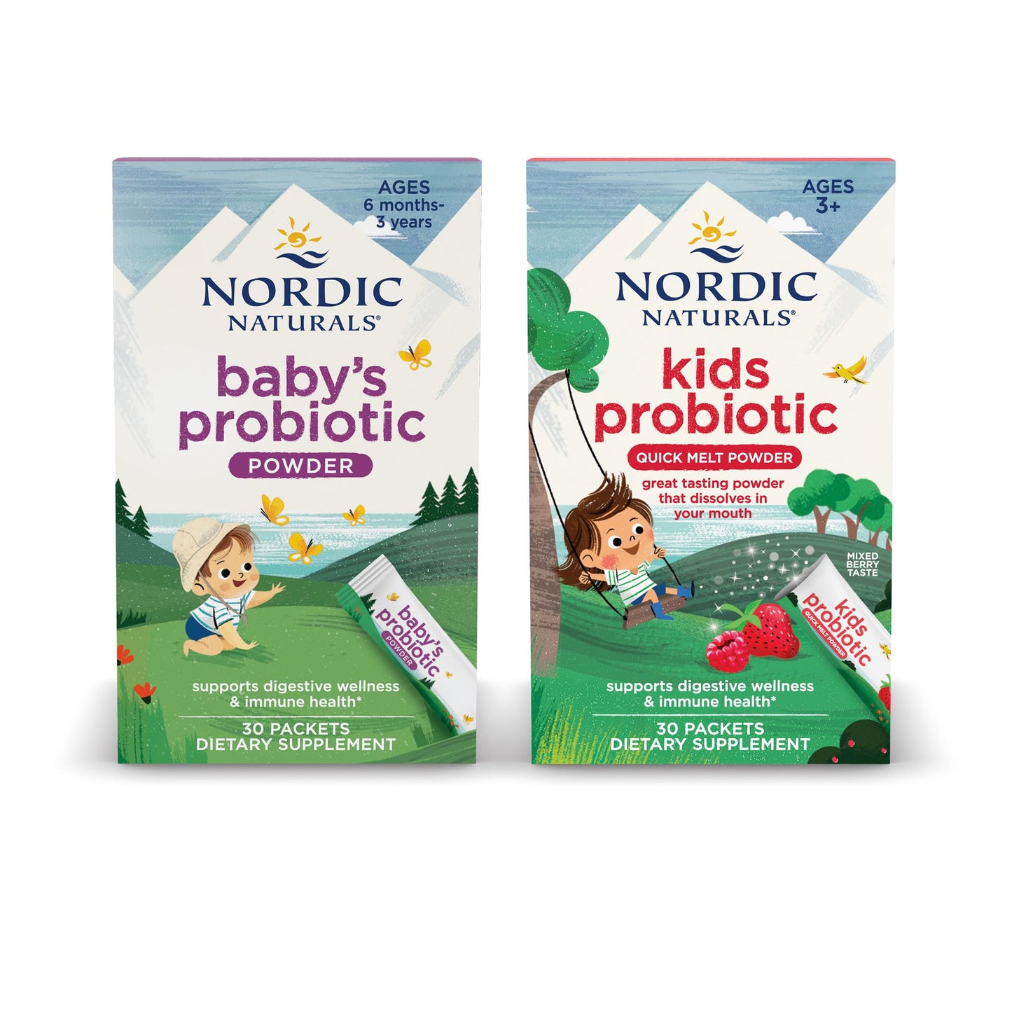 Nordic Naturals Children's Vegan Probiotic Powder Bundle - Baby’s Nordic Flora Probiotic Powder, Unflavored - 30 Packets - 4 Billion CFU Nordic NaturalsBuy Supplements Australia
