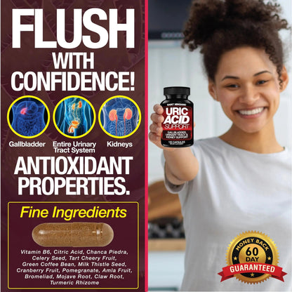 Saint Mingiano Uric Acid Flush for Gout Support -120 Capsules - Supports Kidney Cleanse Detox & Repair, Gallbladder & Urinary Tract Issues - Essential for Detox & Joint Support - Cranberry Extract Saint MingianoBuy Supplements Australia