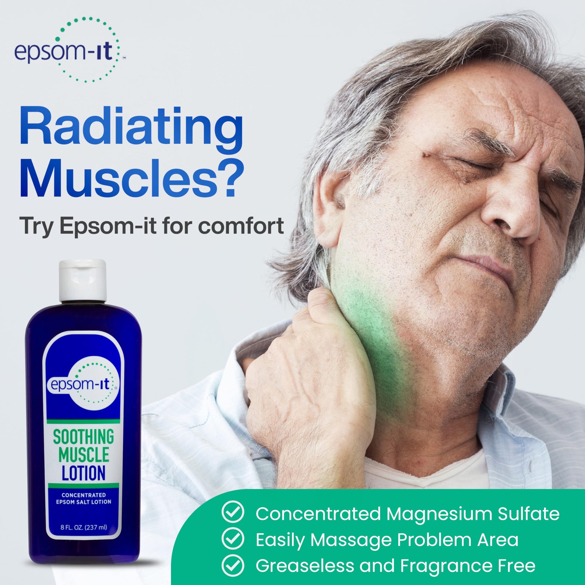 Epsom-It Soothing Muscle Magnesium Lotion – Epsom Salt Topical Cream with Arnica and Magnesium Sulfate - Designed for Muscle Stiffness, Leg Cramps, Feet, Knees and Achy Feet - 8.0 oz EPSOM-ITBuy Supplements Australia