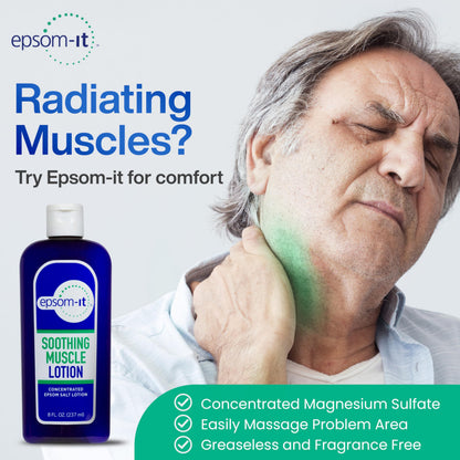 Epsom-It Soothing Muscle Magnesium Lotion – Epsom Salt Topical Cream with Arnica and Magnesium Sulfate - Designed for Muscle Stiffness, Leg Cramps, Feet, Knees and Achy Feet - 8.0 oz EPSOM-ITBuy Supplements Australia