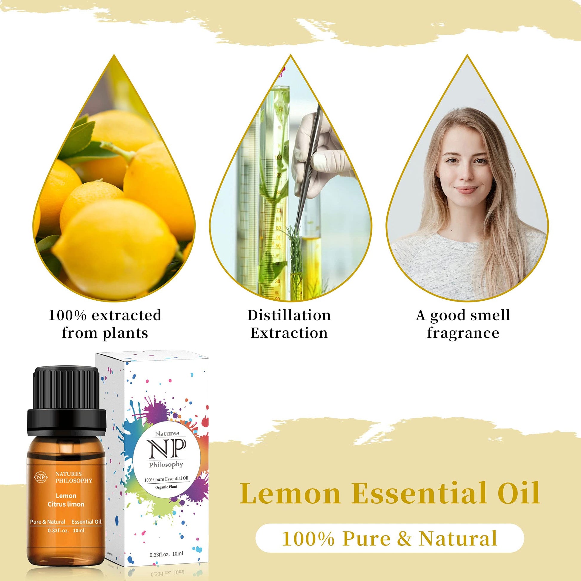 Lemon Essential Oil,100% Pure Organic Essential Oils for Aromatherapy, Diffuser, Massage, Soap Making NP NATURES PHILOSOPHYBuy Supplements Australia