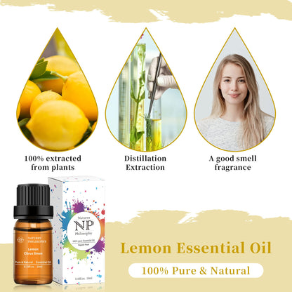 Lemon Essential Oil,100% Pure Organic Essential Oils for Aromatherapy, Diffuser, Massage, Soap Making NP NATURES PHILOSOPHYBuy Supplements Australia
