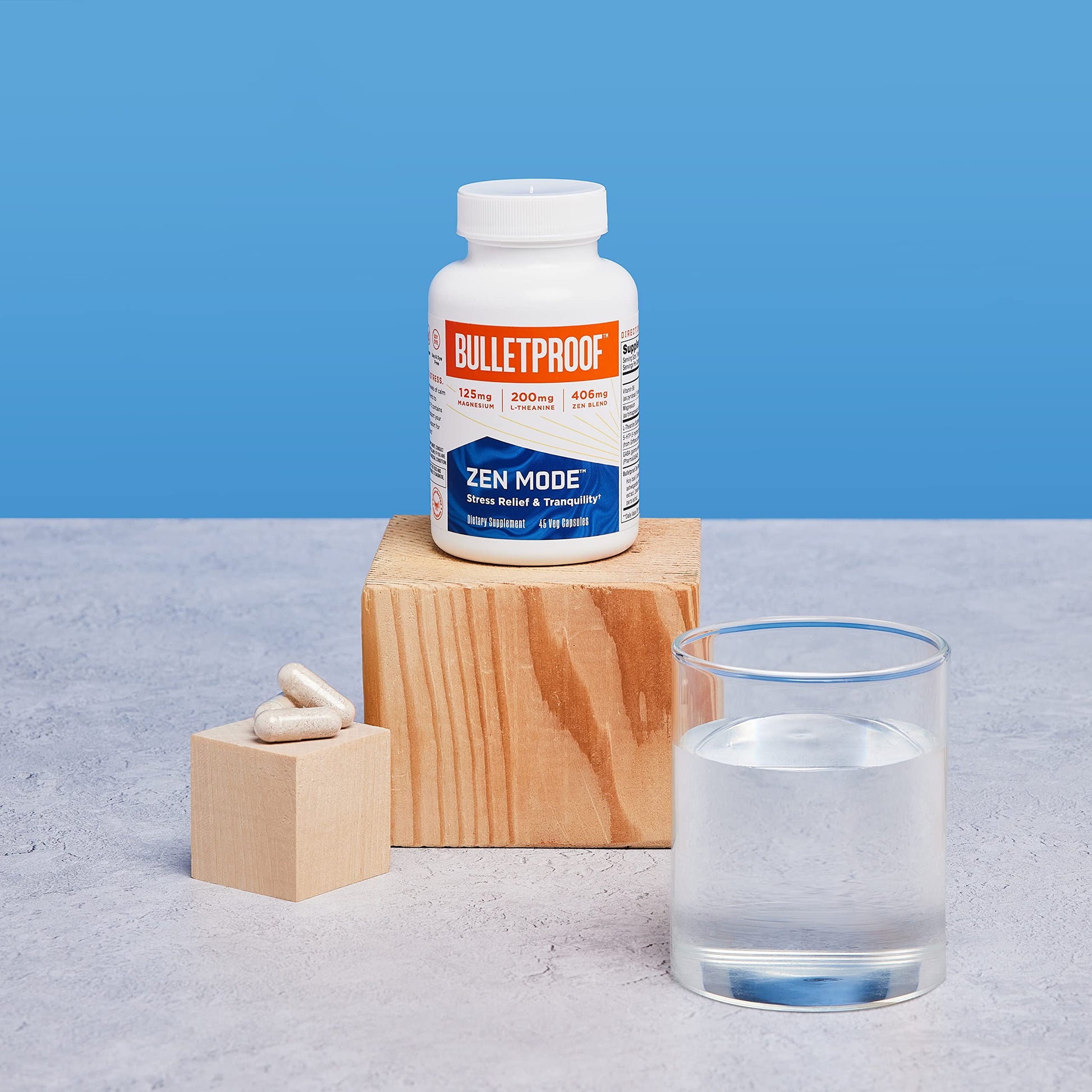 Bulletproof Zen Mode Stress Relief and Tranquility Capsules, 45 Count, Supplement for Calm and Relaxation BulletproofBuy Supplements Australia