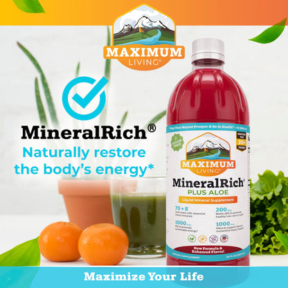 Maximum Living MineralRich Minerals Supplement with Aloe - Liquid Blend of Vitamins and Trace Minerals - 32 oz Maximum LivingBuy Supplements Australia