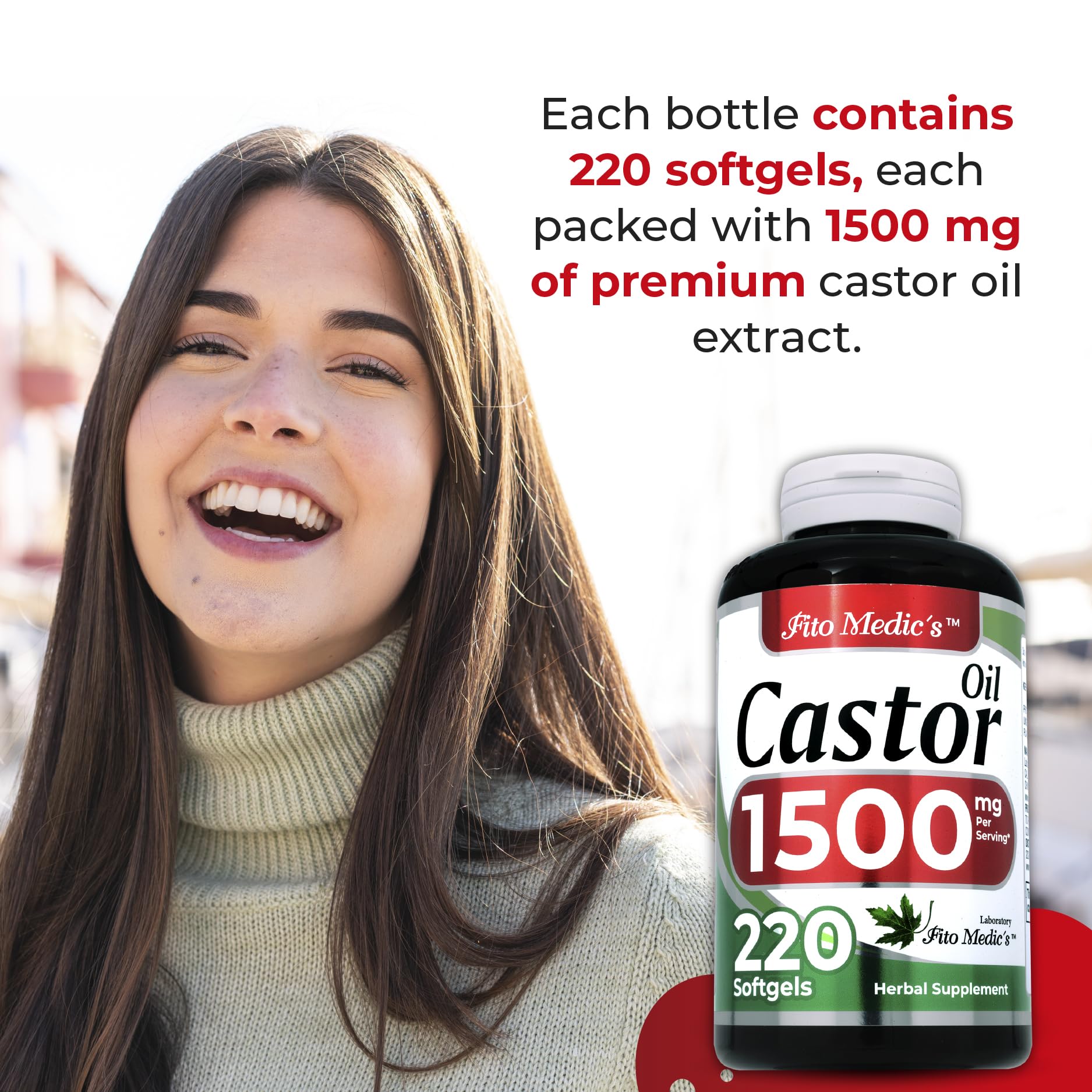 Lab | castor oil pills |220 softgels |1500 mg| castor oil capsules | castor oil capsules organic FITO MEDIC'SBuy Supplements Australia