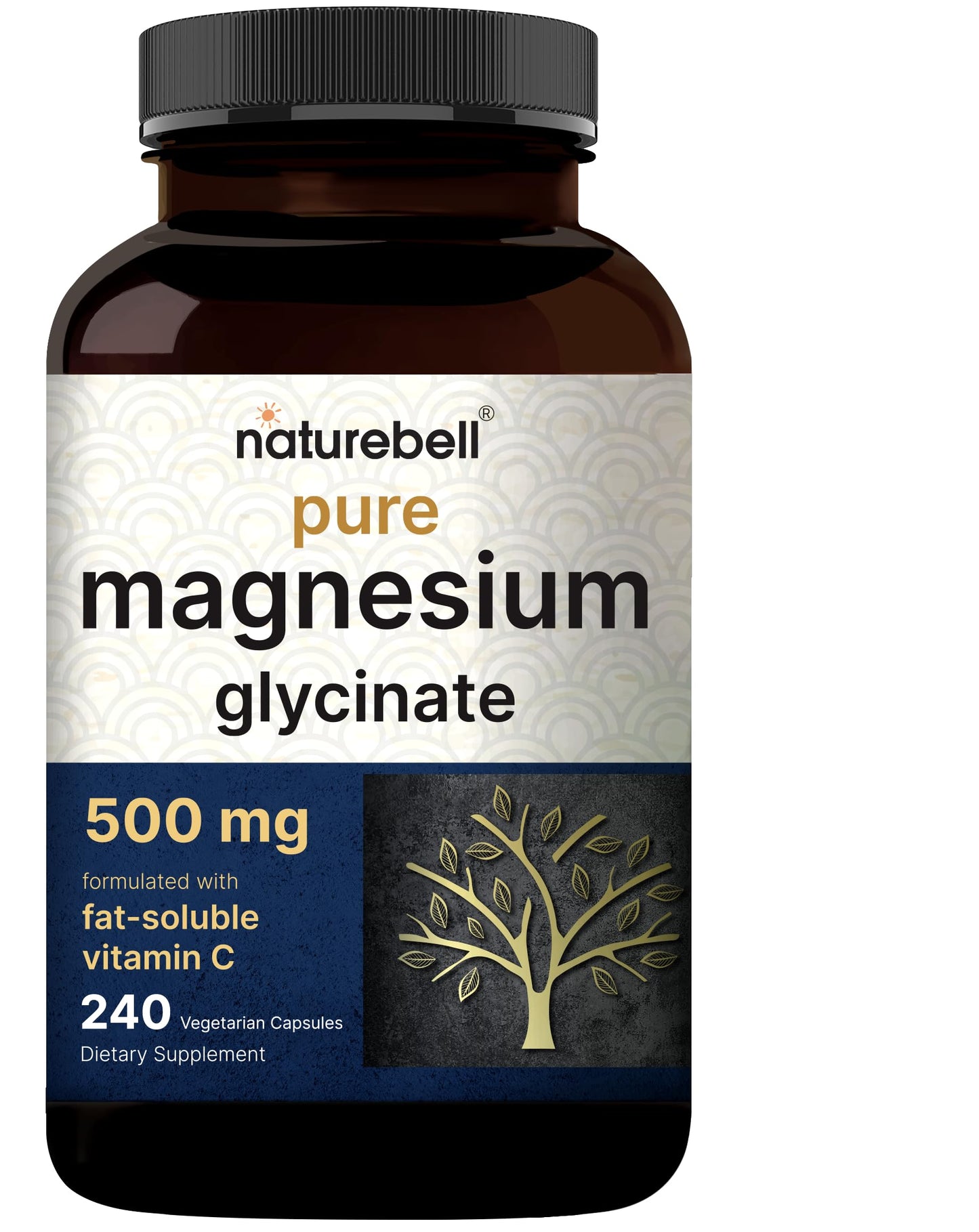 Naturebell Pure Magnesium Glycinate 500mg, 240 Veggie Capsules | 100% Chelated & Purified – 3rd Party Tested, Vegan Friendly, Non-GMO, Fiiler Free NatureBellBuy Supplements Australia