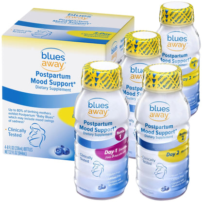 Blues Away Postpartum Mood Support Drink - Breastfeeding Friendly Postnatal Hormone Balance for Women - 3-Day Liquid Dietary Stress Support Shake [4 Bottles] Blues AwayBuy Supplements Australia