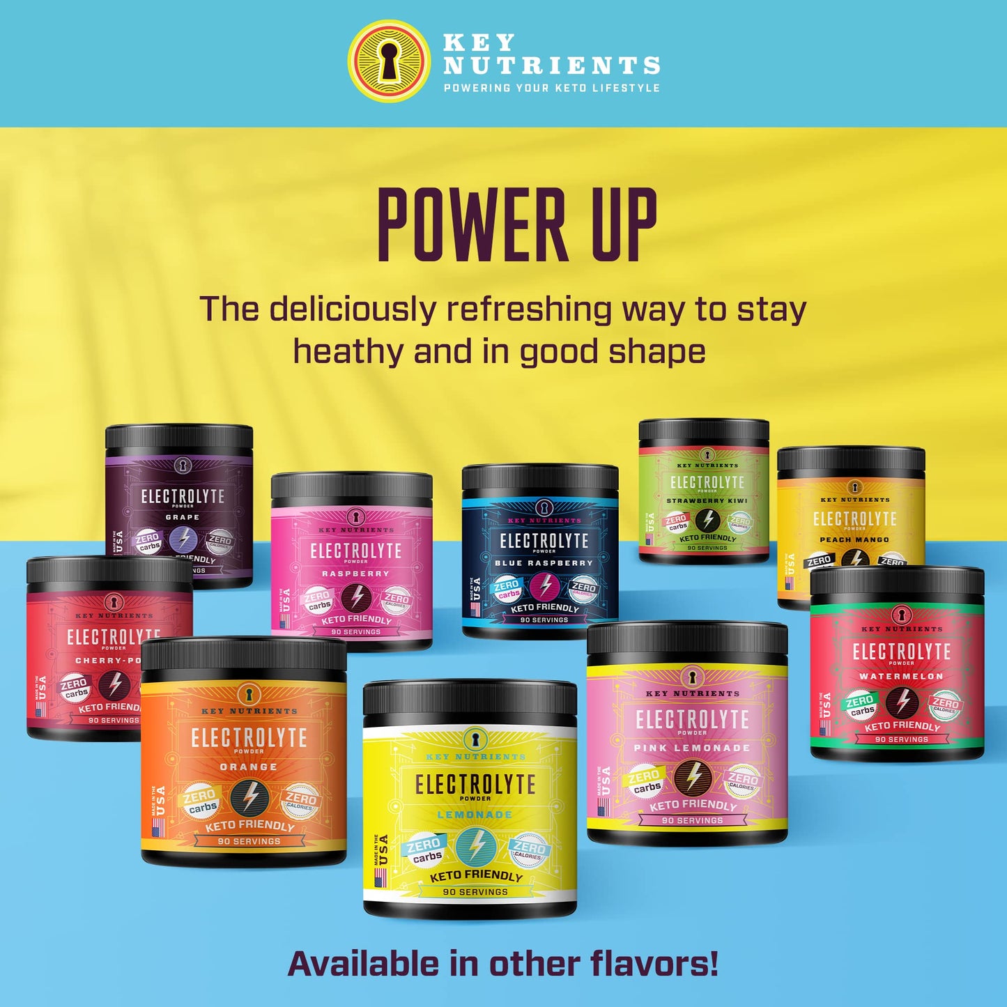 Key Nutrients Electrolytes Hydration Powder - Refreshing Lemonade Drink Mix KEY NUTRIENTSBuy Supplements Australia