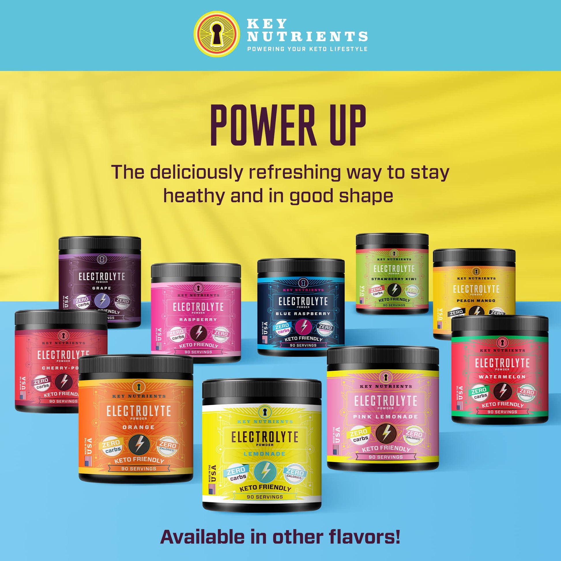 Key Nutrients Electrolytes Hydration Powder - Refreshing Lemonade Drink Mix KEY NUTRIENTSBuy Supplements Australia