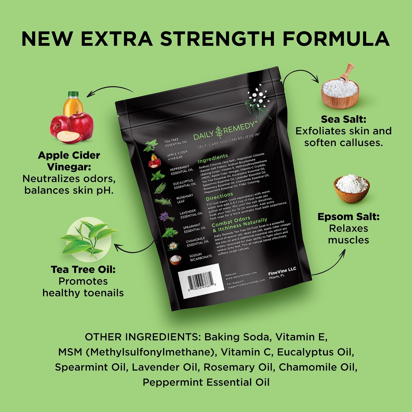 EXTRA STRENGTH Tea Tree Oil Foot Soak with Epsom Salt - Made in USA - for Toenails DAILY REMEDYBuy Supplements Australia