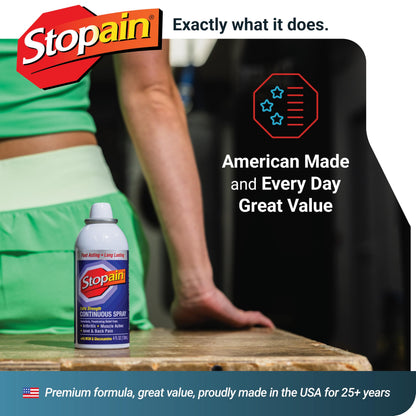 Stopain Pain Relief Spray 4oz, USA Made, Max Strength Fast Acting with Menthol, MSM, Glucosamine for Lower Back, Arthritis, Knee, Neck, Joints, HSA FSA Approved OTC Topical Analgesic Product StopainBuy Supplements Australia