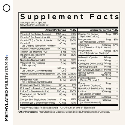 Codeage Methylated Multivitamin Supplement - B-Vitamin, Vitamins A, C, D, E, K2, B12 Methylcobalamin - L-Methylfolate - Magnesium, CoQ10, DIM, Probiotics CodeageBuy Supplements Australia