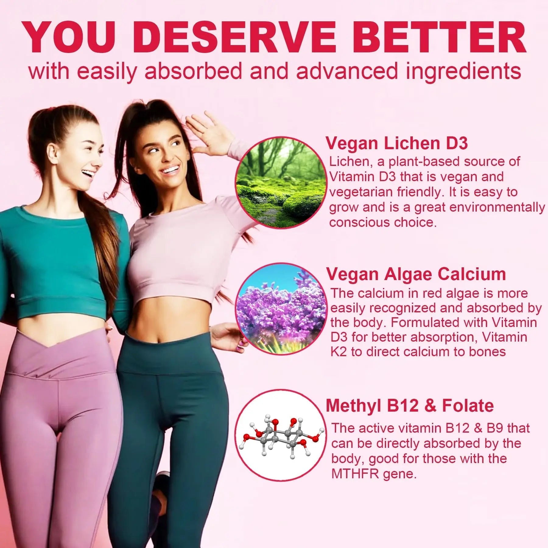 Methylated Multivitamin for Women Gummies, Calcium, D3 K2, Methylfolate & B12, Inositol, Daily Vitamin A, C, E, B Complex, Biotin, Iron NextdiaBuy Supplements Australia