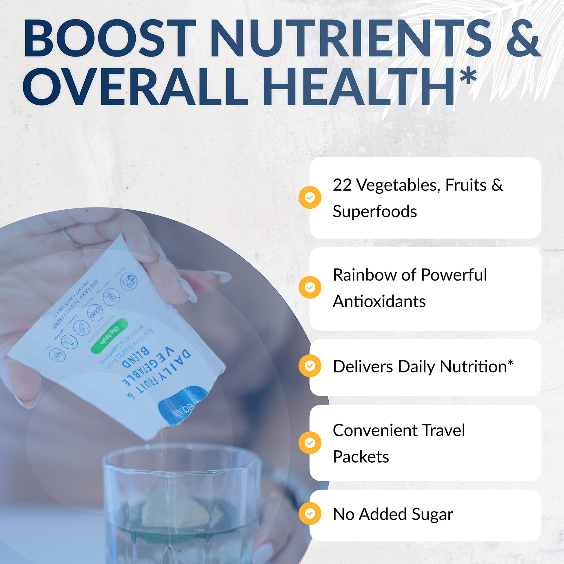 Equilife Daily Fruit & Vegetable Blend, Superfood Antioxidant Supplement, Crisp Apple Flavor with Vitamin C, Fiber, and 9 Essential Amino Acids, Supports Energy, Vegan, 14 Single Serve Packets EquilifeBuy Supplements Australia