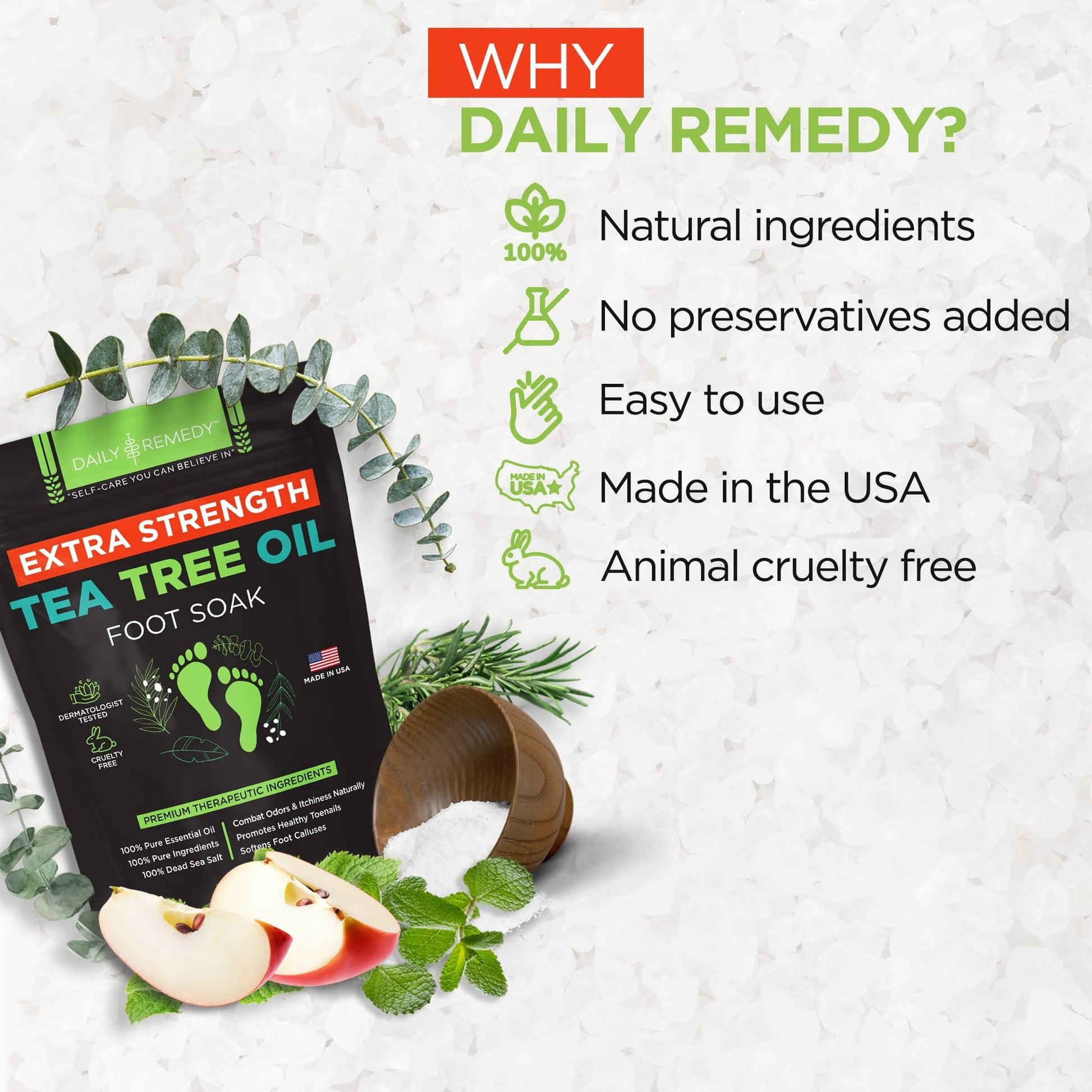 EXTRA STRENGTH Tea Tree Oil Foot Soak with Epsom Salt - Made in USA - for Toenails DAILY REMEDYBuy Supplements Australia