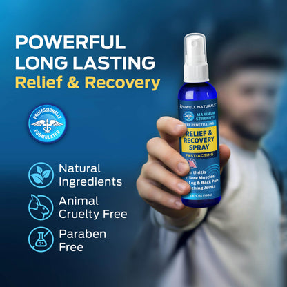 OWELL NATURALS Deep Penetrating Pain Relief Liquid Spray, Fast-Acting, Long Lasting, Natural Relief for Muscle Aches, Joint Pain, Stiffness, Quick Dry Formula, 3.5 oz Owell NaturalsBuy Supplements Australia