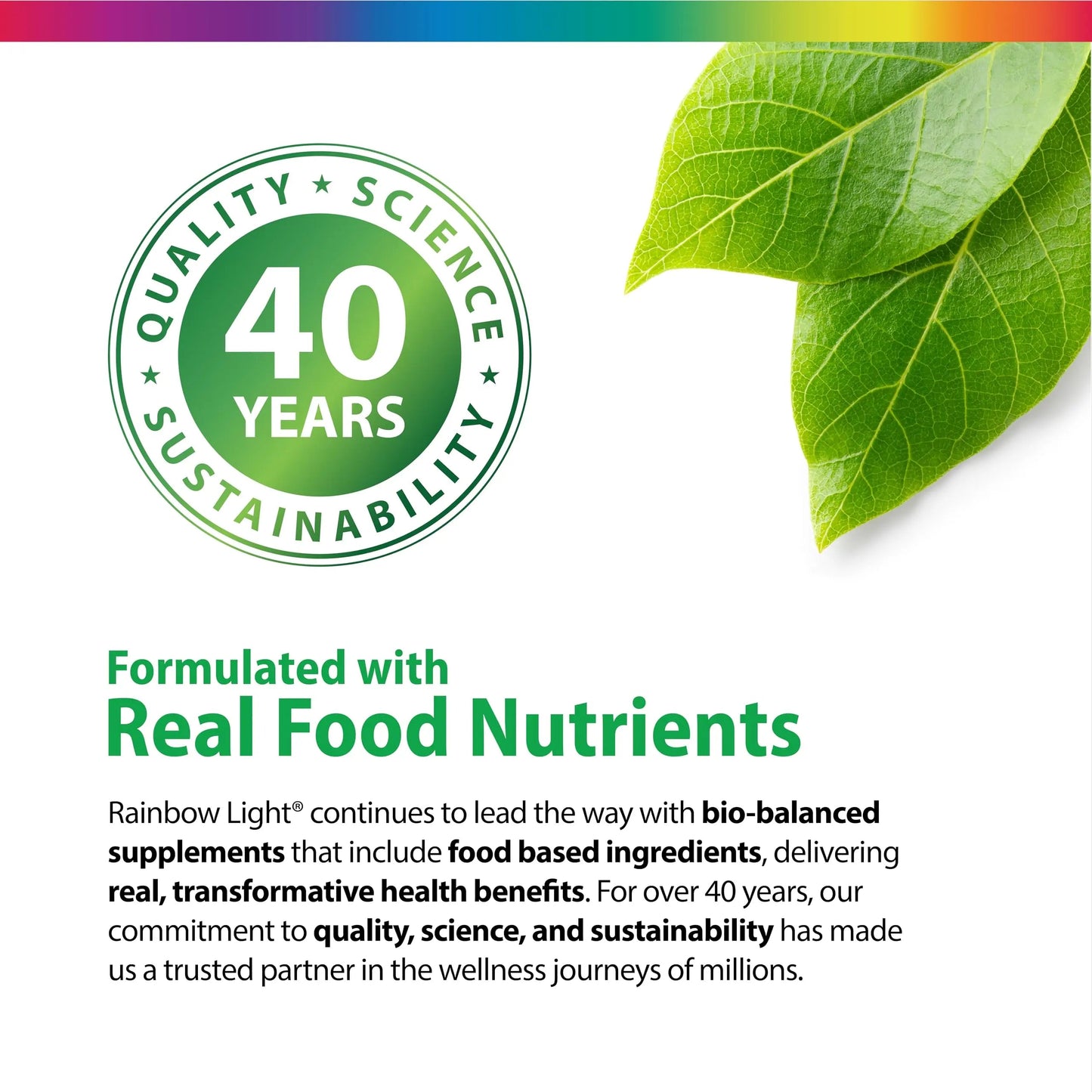Rainbow Light Teen Multivitamin | 45 Caplets | for Boys and Girls | with DermaComplex, Real Food Nutrients & Iron | Rainbow LightBuy Supplements Australia