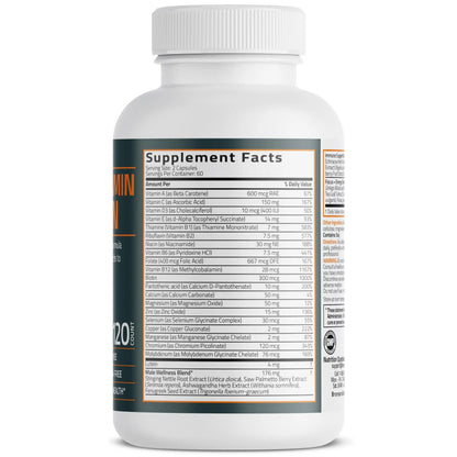 Bronson Multivitamin for Men All-in-One Daily Coverage Formula Key Vitamins, Minerals & Herbs to Support Men's Health, 120 Capsules BronsonBuy Supplements Australia