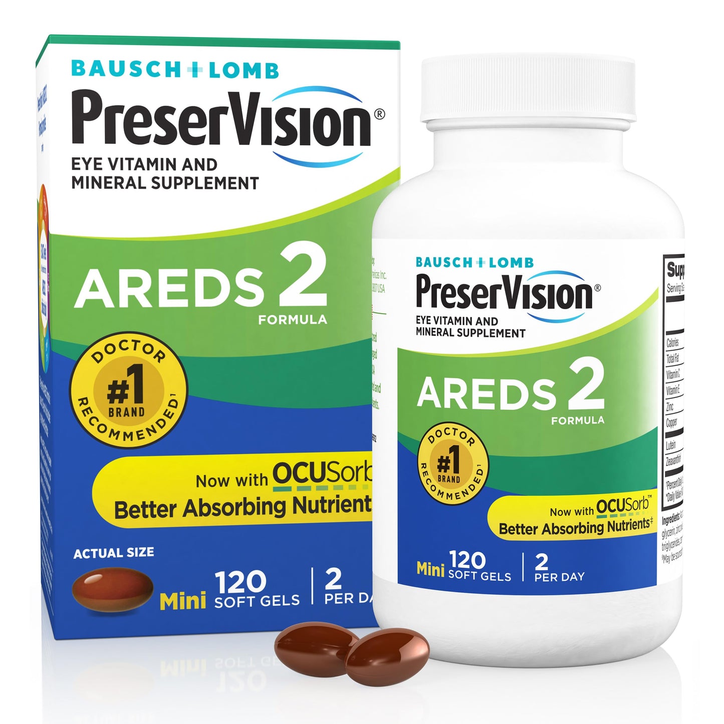 PreserVision AREDS 2 Eye Vitamins, #1 Eye Doctor Recommended Brand, Lutein and Zeaxanthin Supplement with Vitamin C, Vitamin E, Zinc, and Copper, 120 Softgels (Minigels) PreserVisionBuy Supplements Australia
