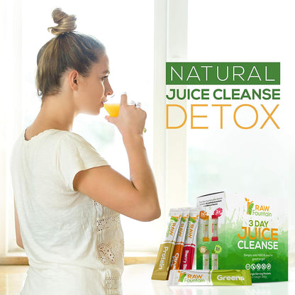 Raw Fountain 3 Day Juice Cleanse Detox, Weight Management Program, 24 Powder Packets Raw FountainBuy Supplements Australia