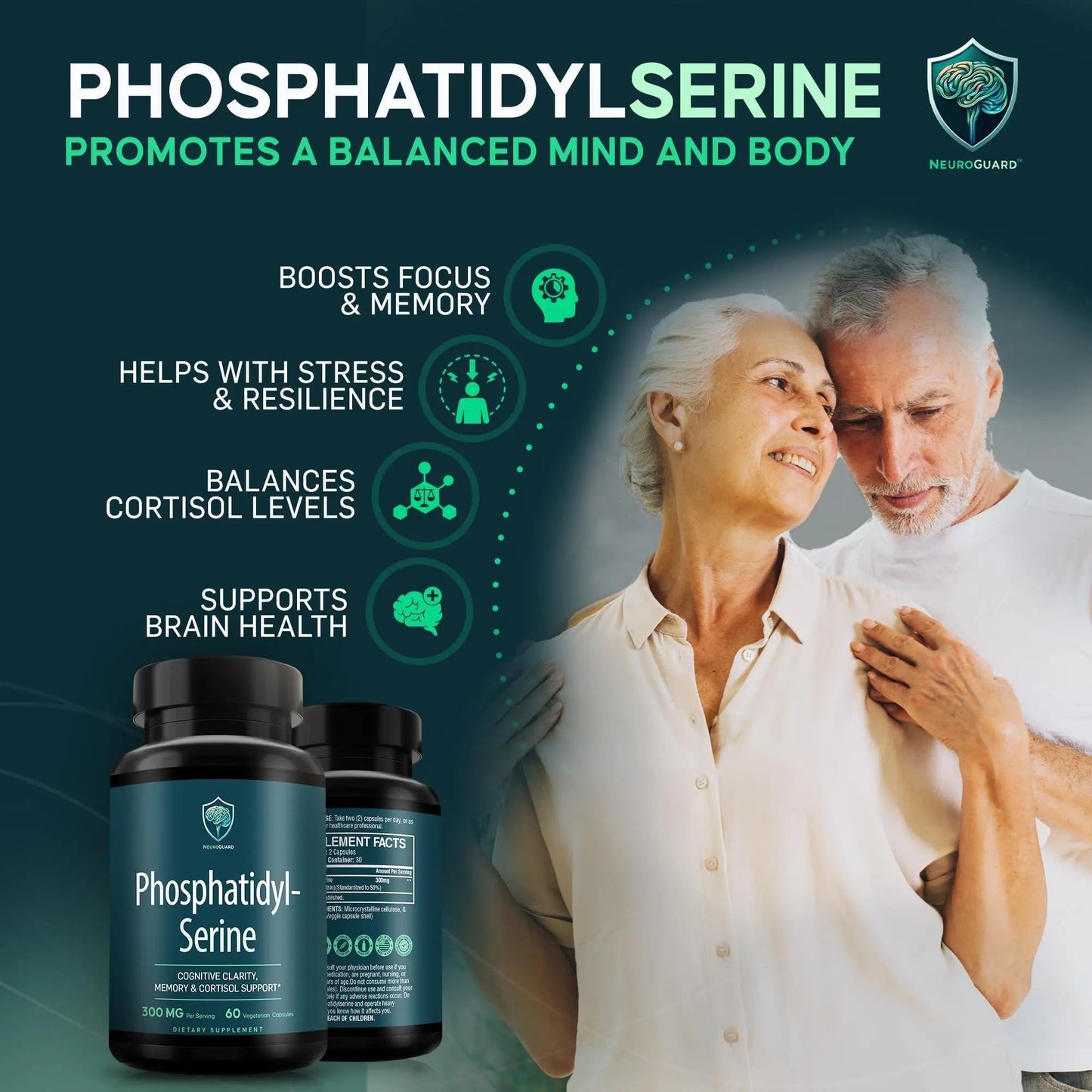 Phosphatidylserine Supplement – Premium Nootropic for Brain Health, Memory, Focus & Stress Support – 300mg Sunflower Lecithin NeuroGuardBuy Supplements Australia
