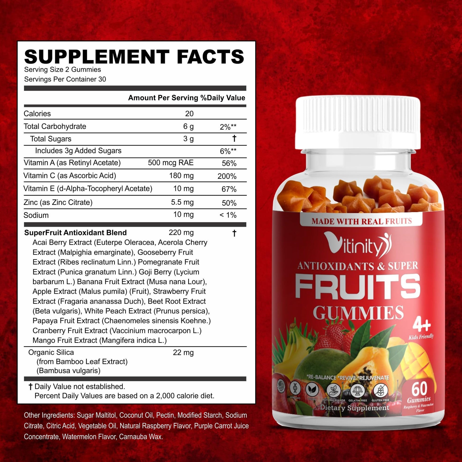 VITINITY Made with Real Super Fruits Delicious Gummy Supplement,Men,Women & Kids VITINITYBuy Supplements Australia