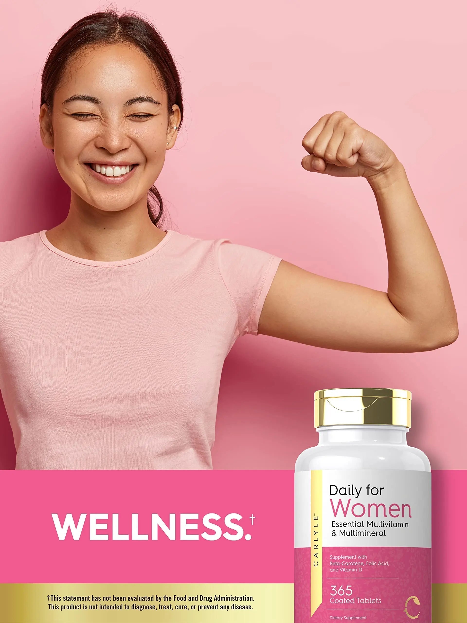 Carlyle Women's Daily Multivitamin and Multimineral Supplement | 365 Tablets | Beta-Carotene, Folic Acid and Vitamin D | Non-GMO, Gluten Free Pills CarlyleBuy Supplements Australia